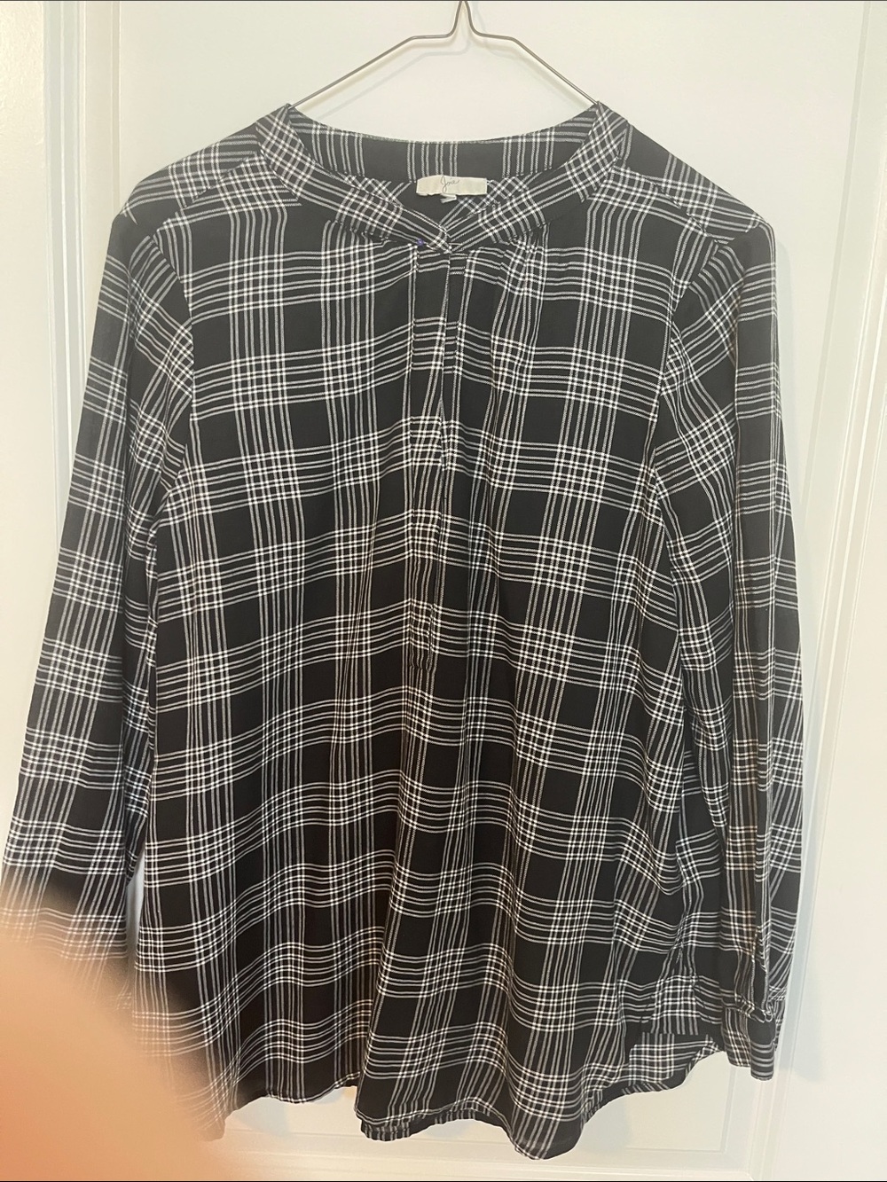 Joie Black & White Plaid Button-Down Shirt